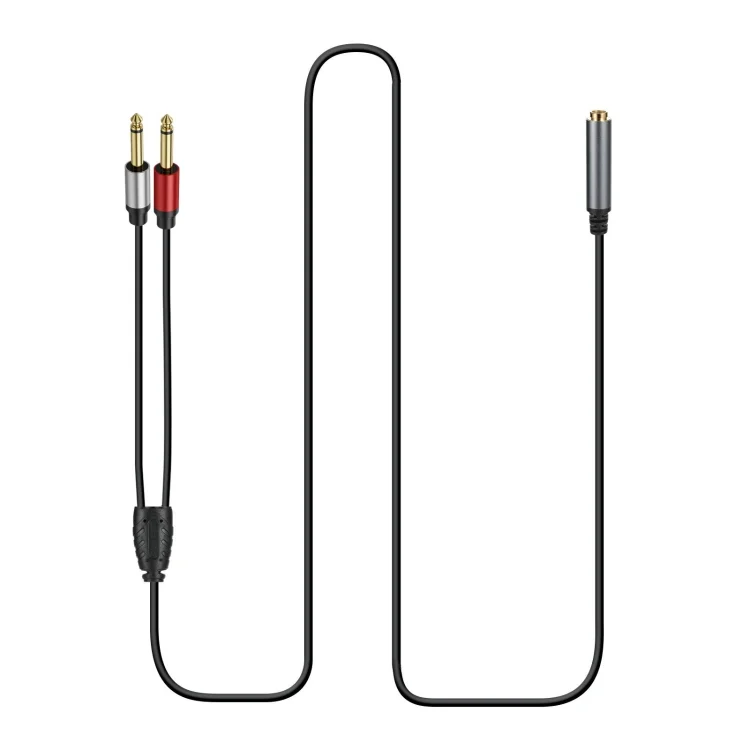 6.35mm TRS Stereo Female to 2 x 6.35mm TS Male Mono Audio Adapter Cable, 0.3m, 1m, 3m, 5m