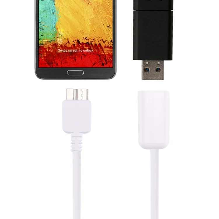 21cm Micro USB 3.0 Male to USB 2.0 Female OTG Converter Adapter Cable(White)