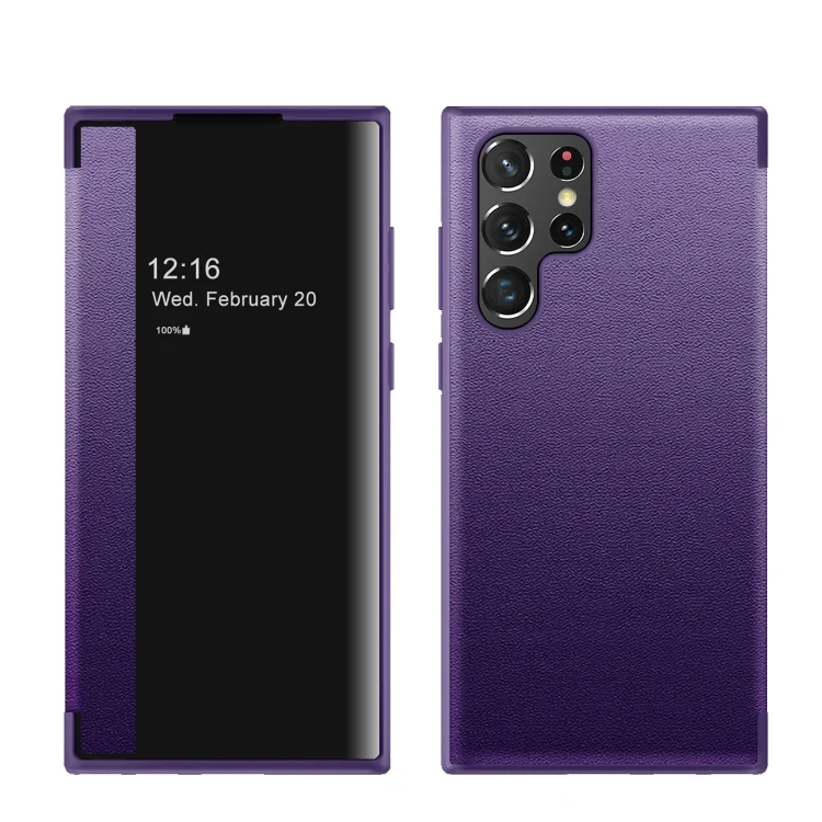Magnetic Window View Flip Leather Phone Case, For Samsung Galaxy S22 Ultra 5G, For Samsung Galaxy S23 Ultra 5G, For Samsung Galaxy S22+ 5G, For Samsung Galaxy S22 5G