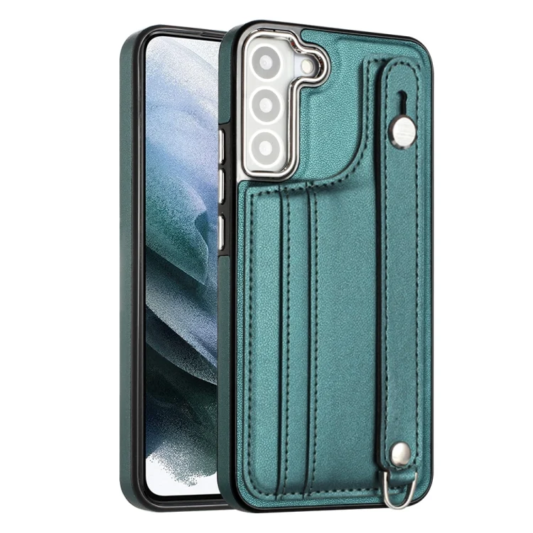 Shockproof Leather Phone Case with Wrist Strap, For Samsung Galaxy S22 5G, For Samsung Galaxy A22 5G, For Samsung Galaxy S21 FE 5G