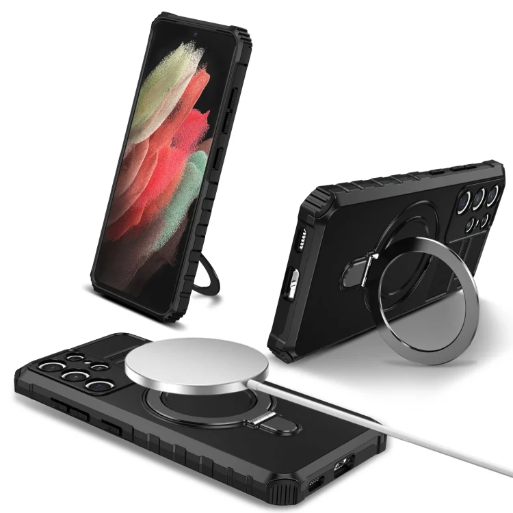 MagSafe Magnetic Holder Phone Case, For Samsung Galaxy S21 Ultra 5G, For Samsung Galaxy Note20 Ultra