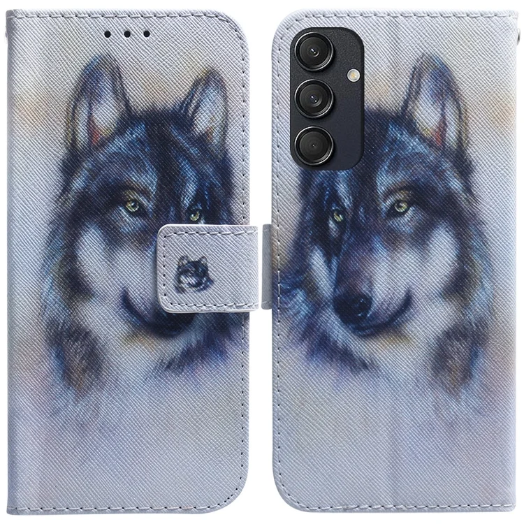 Coloured Drawing Flip Leather Phone Case, For Samsung Galaxy M55, For Samsung Galaxy M15/F15