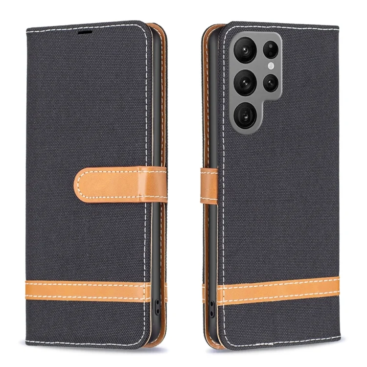 Color Block Denim Texture Leather Phone Case, For Samsung Galaxy S24 Ultra 5G, For Samsung Galaxy A15