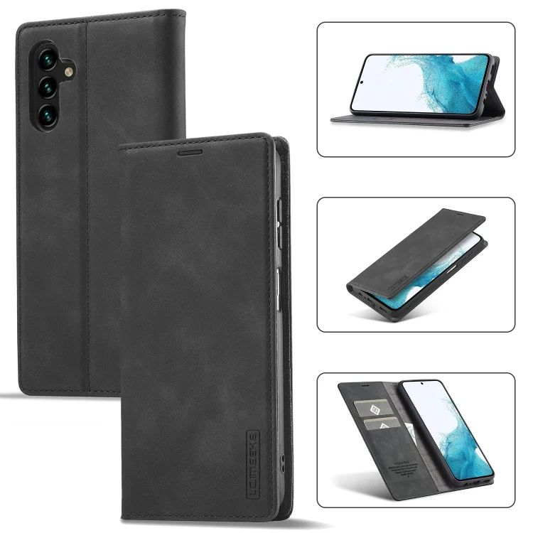 LC.IMEEKE Strong Magnetism Microfiber Leather Phone Case, For Samsung Galaxy A55 5G, For Samsung Galaxy S24 5G, For Samsung Galaxy A35 5G