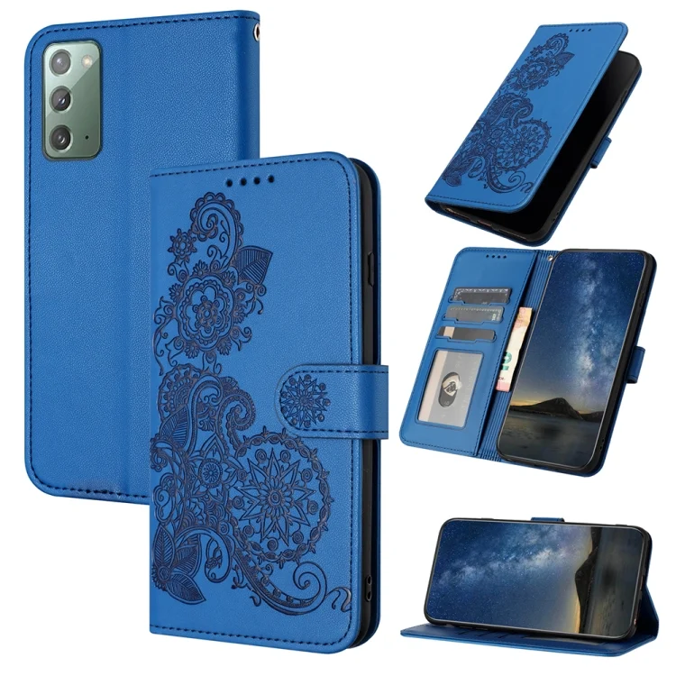 Datura Flower Embossed Flip Leather Phone Case, For Samsung Galaxy Note20, For Samsung Galaxy A21S