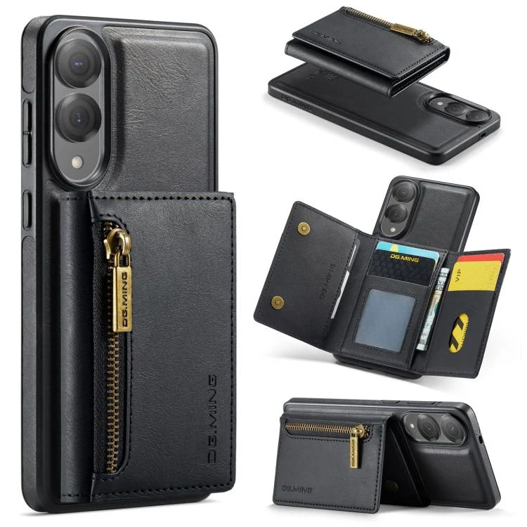 DG.MING M5 Series Zip RFID Multi Card Detachable Leather Phone Case, For Samsung Galaxy S25 Edge 5G, For Samsung Galaxy S25 Ultra 5G, For Samsung Galaxy S24 FE 5G, For Samsung Galaxy S24 Ultra 5G