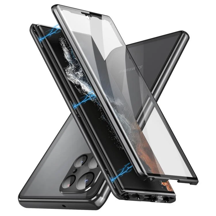 HD Full Cover Magnetic Metal Tempered Glass Phone Case, For Samsung Galaxy S25 Ultra 5G, For Samsung Galaxy S24 Ultra 5G, For Samsung Galaxy S24+ 5G, For Samsung Galaxy S24 5G