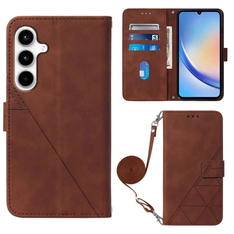 Crossbody 3D Embossed Flip Leather Phone Case, For Samsung Galaxy A35 5G, For Samsung Galaxy S24 Ultra 5G, For Samsung Galaxy S24+ 5G