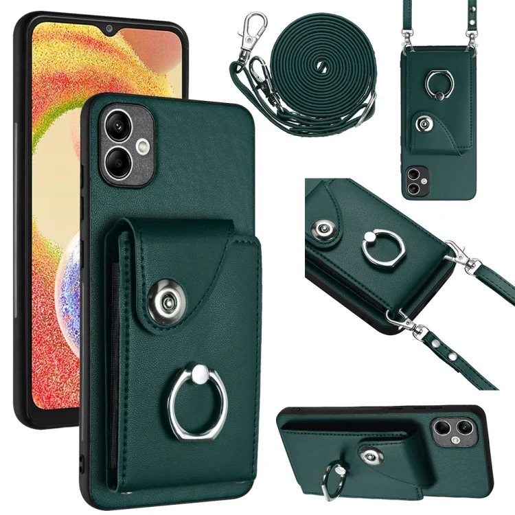 Organ Card Bag Ring Holder Phone Case with Long Lanyard, For Samsung Galaxy A05, For Samsung Galaxy A05s 4G, For Samsung Galaxy A25 5G