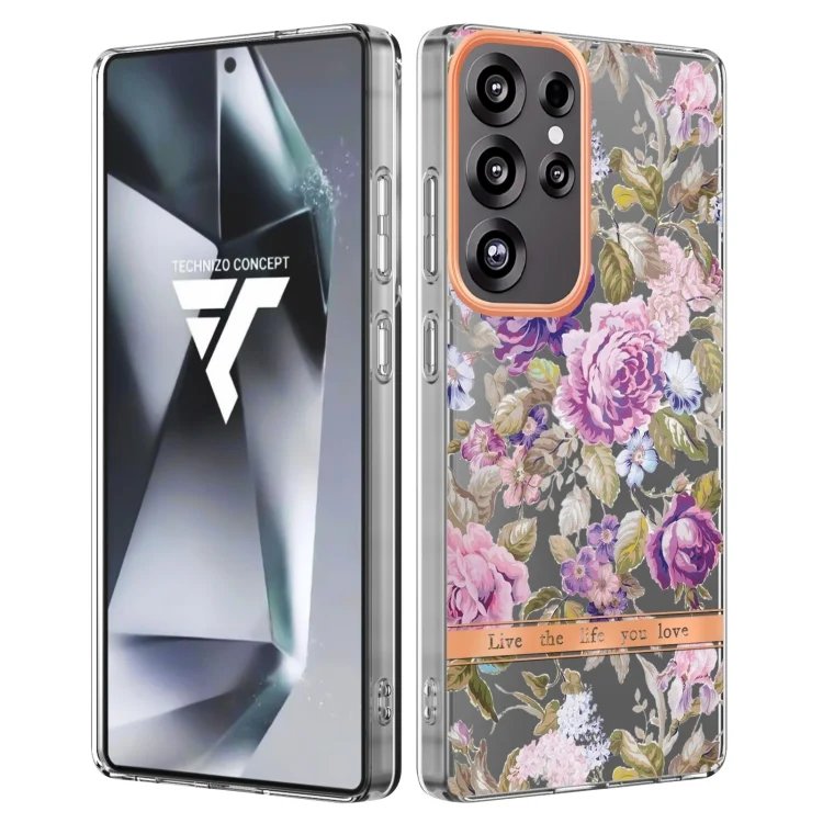 Flowers and Plants Series IMD TPU Phone Case, For Samsung Galaxy S25 Ultra 5G