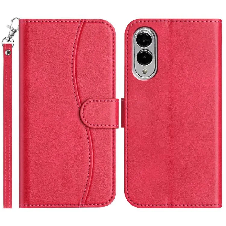 Dual-Folded S-shape Leather Phone Case, For Samsung Galaxy S25 Edge 5G, For Samsung Galaxy S25 5G, For Samsung Galaxy S25+ 5G