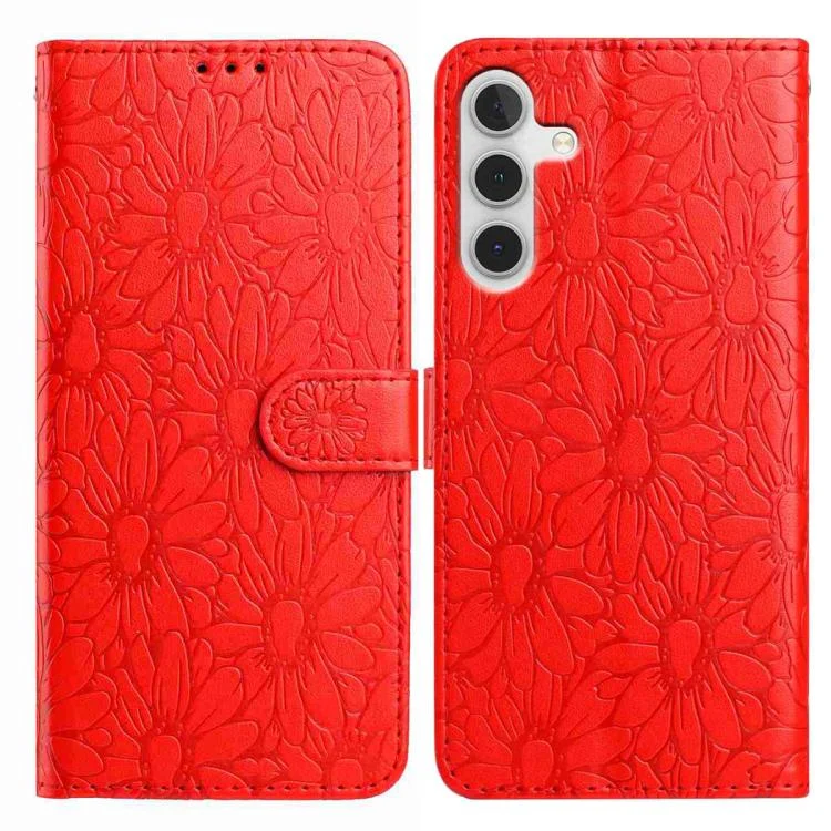 Daisy Embossed Leather Phone Case, For Samsung Galaxy S23 FE 5G, For Samsung Galaxy S23 Ultra 5G