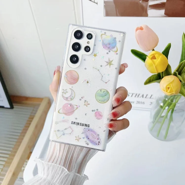 Cosmic Star Glitter Epoxy TPU Phone Case, For Samsung Galaxy S25 Ultra 5G, For Samsung Galaxy A16 5G, For Samsung Galaxy S24 FE 5G, For Samsung Galaxy A15, For Samsung Galaxy A55...