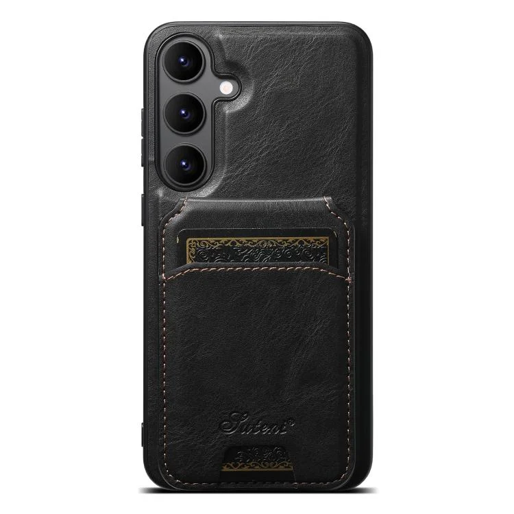 Suteni H15 Oil Eax Leather Detachable Wallet Back Phone Case, For Samsung Galaxy S25 5G, For Samsung Galaxy S25+ 5G, For Samsung Galaxy S25 Ultra 5G, For Samsung Galaxy S24 Ultra 5G
