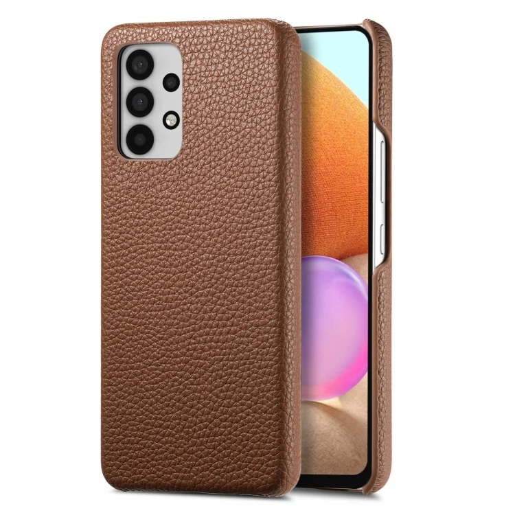 Litchi Oil Edge Leather Back Phone Case, For Samsung Galaxy A32 4G, For Samsung Galaxy A52 5G
