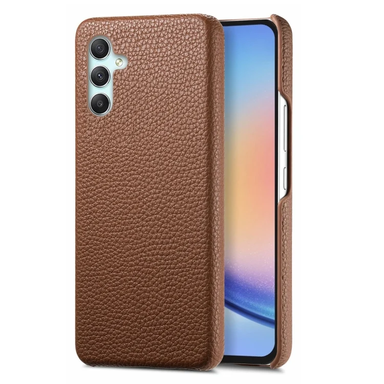 Litchi Oil Edge Leather Back Phone Case, For Samsung Galaxy A34, For Samsung Galaxy A54 5G